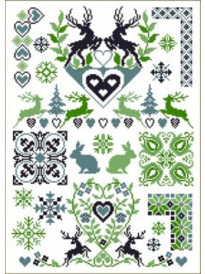 Lindner’s Kreuzstiche Patroon Lindner 010 - Folklore Blauw