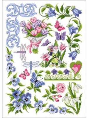 Lindner’s Kreuzstiche Patroon Lindner 021 - Lentebloemen