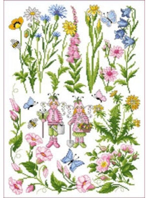 Lindner’s Kreuzstiche Patroon Lindner 024 - Weidebloemen
