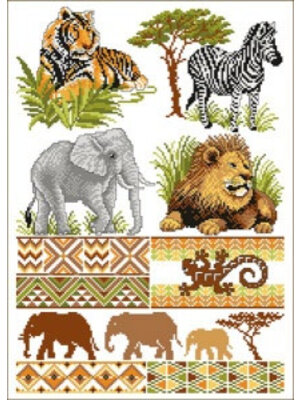 Lindner’s Kreuzstiche Patroon Lindner 028 - Safari
