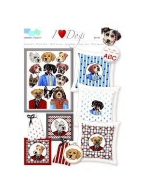 Lindner’s Kreuzstiche Patroon Lindner 087 - I love dogs Lindner’s Kreuzstiche Patroon Lindner 087 - I love dogs