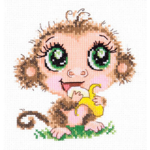 Magic Needle Borduurpakket Baby monkey - Magic Needle (Chudo Igla)