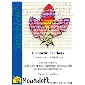 Mouseloft Borduurpakket Colourful Feathers - Mouseloft