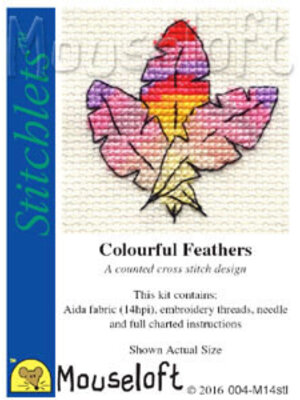 Mouseloft Borduurpakket Colourful Feathers - Mouseloft