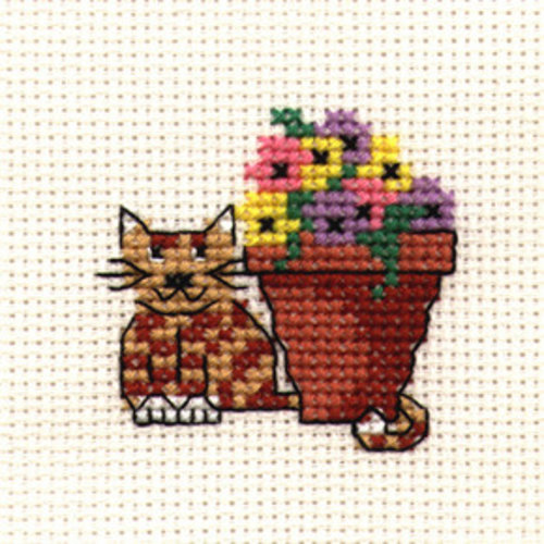 Mouseloft Borduurpakket Flowerpot Cat - Mouseloft