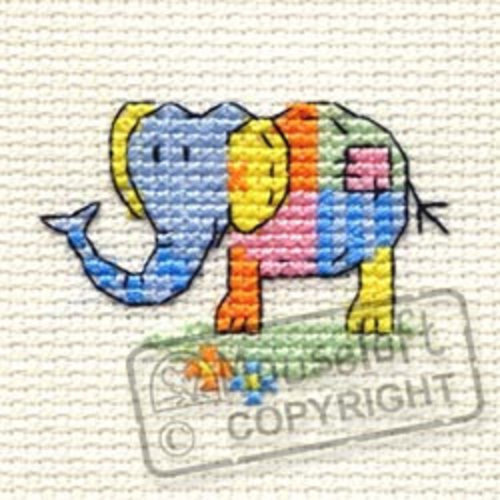 Mouseloft Borduurpakket Patchwork Elephant - Mouseloft Mouseloft Borduurpakket Patchwork Elephant - Mouseloft