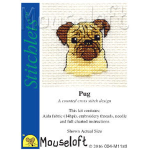 Mouseloft Borduurpakket Pug - Mouseloft