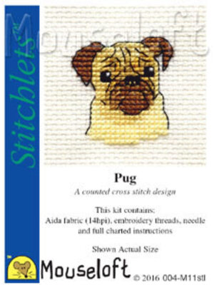 Mouseloft Borduurpakket Pug - Mouseloft