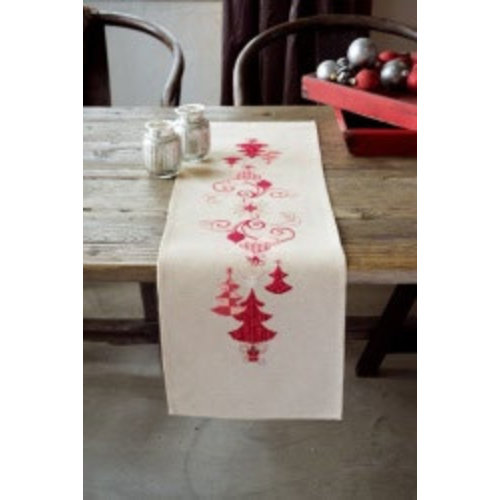 Vervaco Loper kit Rode kerstversiering Vervaco Loper kit Rode kerstversiering