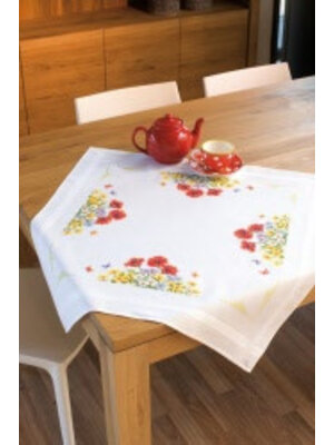 Vervaco Tafelkleed kit Wilde voorjaarsbloemen Vervaco Tafelkleed kit Wilde voorjaarsbloemen