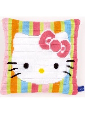 Vervaco Spansteekkussen kit Hello Kitty "Gestreept"
