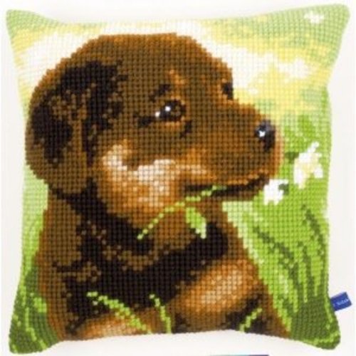 Vervaco Kruissteekkussen kit Rottweiler pup Vervaco Kruissteekkussen kit Rottweiler pup