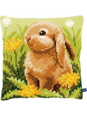 Vervaco Kruissteekkussen kit Konijntje in het groen