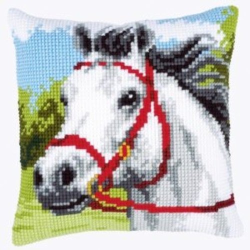 Vervaco Kruissteekkussen kit Wit paard Vervaco Kruissteekkussen kit Wit paard