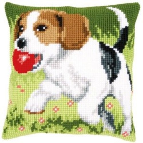 Vervaco Kruissteekkussen kit Spelende hond Vervaco Kruissteekkussen kit Spelende hond