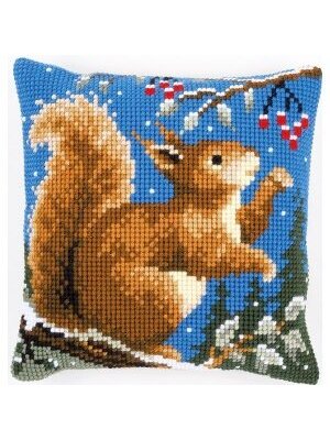 Vervaco Kruissteekkussen kit Eekhoorn in de winter Vervaco Kruissteekkussen kit Eekhoorn in de winter