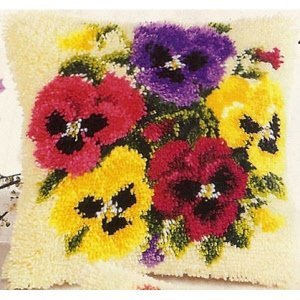 Vervaco Knoopkussen kit Kleurige bloemen