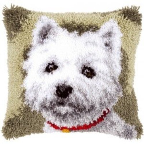 Vervaco Knoopkussen kit Westie Vervaco Knoopkussen kit Westie