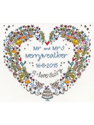 Bothy Threads Borduurpakket Rebecca Dennison - Samplers - Wedding Heart - Bothy Threads