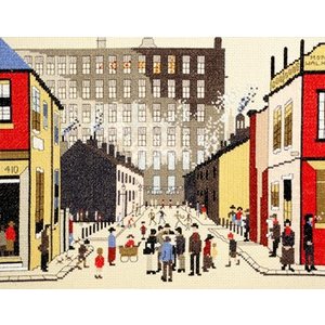 Bothy Threads Borduurpakket Lowry - Street Scene - Bothy Threads