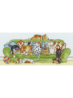 Bothy Threads Borduurpakket Animals - Lazy Dogs - Bothy Threads