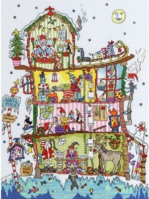 Bothy Threads Borduurpakket Cut Thru‘ - North Pole House - Bothy Threads