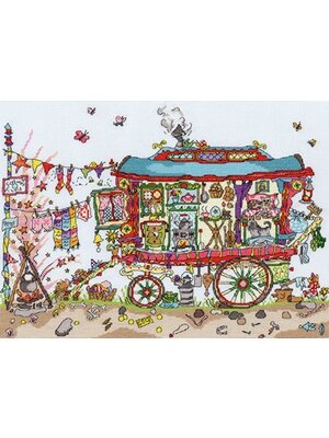 Bothy Threads Borduurpakket Cut Thru‘ - Gypsy Wagon - Bothy Threads