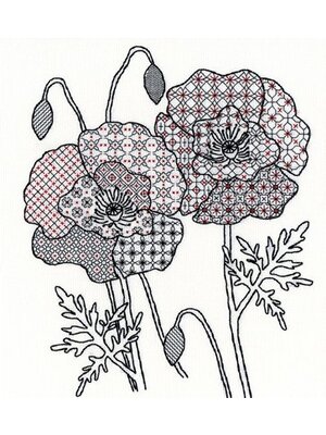 Bothy Threads Borduurpakket Eleanor Friston - Blackwork - Poppy - Bothy Threads Bothy Threads Borduurpakket Eleanor Friston - Blackwork - Poppy - Bothy Threads