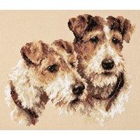 Borduurpakket Fox Terriers - Magic Needle