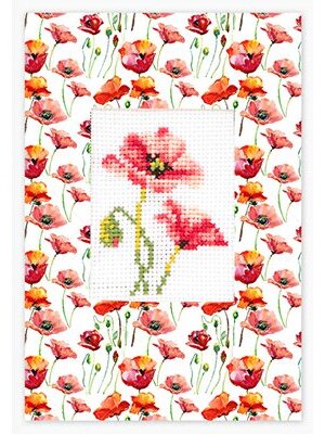 Luca-S Borduurpakket Postcard Red Poppies - Luca-S