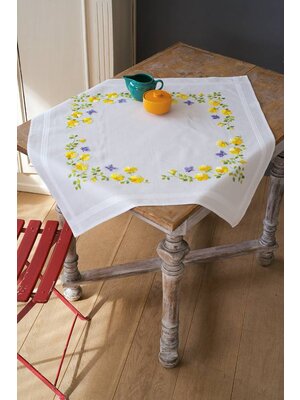 Vervaco Tafelkleed kit Lentebloemen