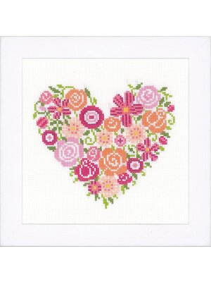 Vervaco Telpakket kit Bloemenhart