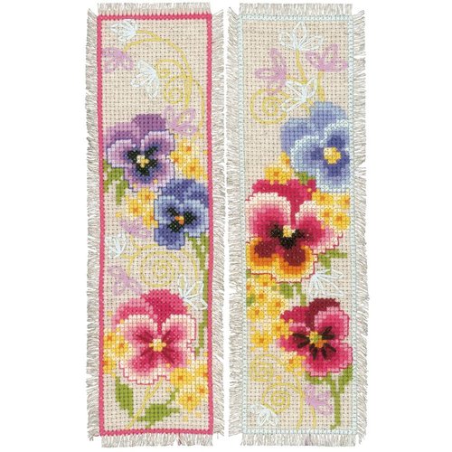 Vervaco Bladwijzer kit Viooltjes set van 2 Vervaco Bladwijzer kit Viooltjes set van 2