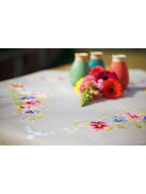 Vervaco Tafelkleed kit Viooltjes