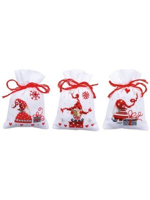 Vervaco Kruidenzakje kit Kerstkabouters met cadeaus set v3