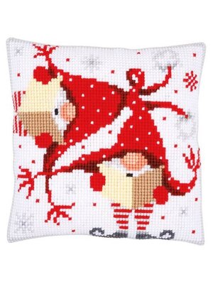 Vervaco Kruissteekkussen kit Zingende kerstkabouters