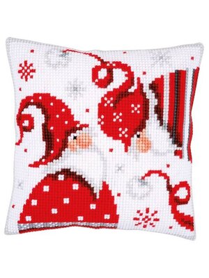 Vervaco Kruissteekkussen kit Kerstkabouters