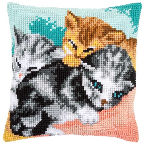 Vervaco Kruissteekkussen kit Snoezelige kittens Vervaco Kruissteekkussen kit Snoezelige kittens