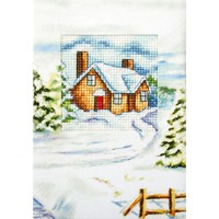 Kerstkaart Huis in de sneeuw