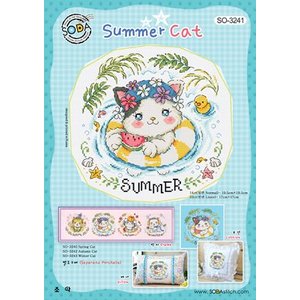 Soda Stitch Borduurpatroon Summer Cat - Soda Stitch