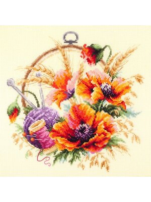 Magic Needle CI Borduurpakket Poppies for Needlewoman - Magic Needle Magic Needle CI Borduurpakket Poppies for Needlewoman - Magic Needle
