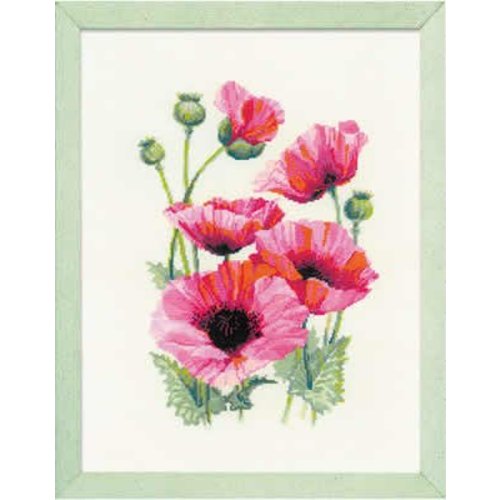 RIOLIS Borduurpakket Pink Poppies - RIOLIS