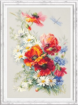 Magic Needle CI Borduurpakket Poppies and daisies - Magic Needle Magic Needle CI Borduurpakket Poppies and daisies - Magic Needle