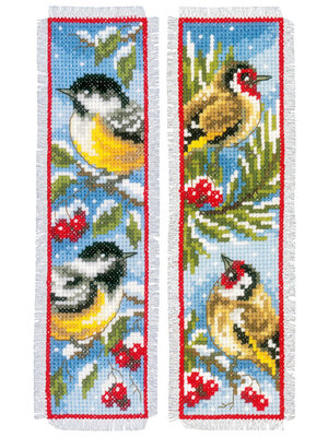 Vervaco Bladwijzer kit Vogels in winter set van 2