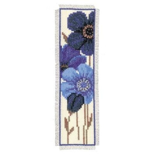 Vervaco Bladwijzer kit Blauwe anemonen Vervaco Bladwijzer kit Blauwe anemonen