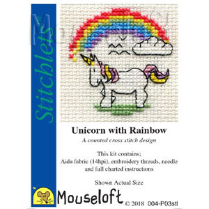 Mouseloft Borduurpakket Unicorn with Rainbow - Mouseloft