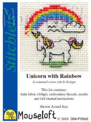 Mouseloft Borduurpakket Unicorn with Rainbow - Mouseloft