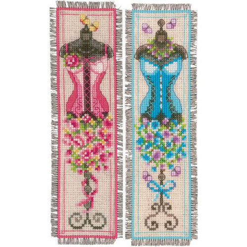 Vervaco Bladwijzer kit Retro paspoppen set van 2 Vervaco Bladwijzer kit Retro paspoppen set van 2