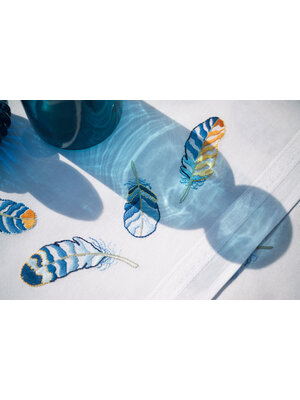 Vervaco Loper kit Blauwe pluimpjes Vervaco Loper kit Blauwe pluimpjes