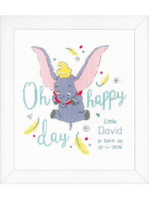 Vervaco Official Telpakket kit Disney Dumbo Oh happy day Vervaco Official Telpakket kit Disney Dumbo Oh happy day